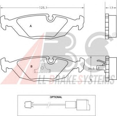 Тормозные колодки A.B.S. 36489