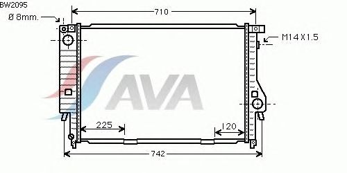 Радиатор, охлаждение двигателя AVA QUALITY COOLING BW2095