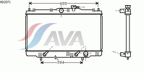 Радиатор, охлаждение двигателя AVA QUALITY COOLING HD2071