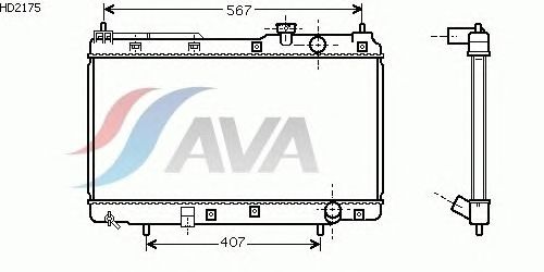 Радиатор, охлаждение двигателя AVA QUALITY COOLING HD2175