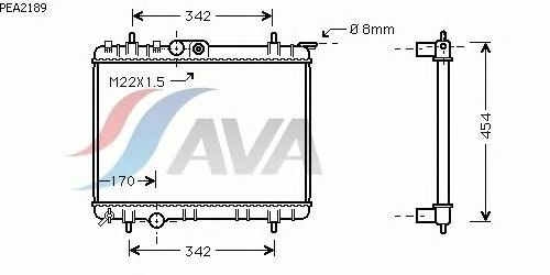 Радиатор, охлаждение двигателя AVA QUALITY COOLING PEA2189