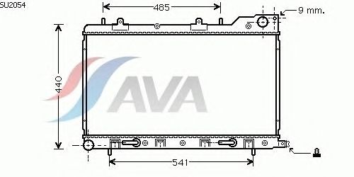 Радиатор, охлаждение двигателя AVA QUALITY COOLING SU2054