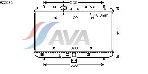 Радиатор, охлаждение двигателя AVA QUALITY COOLING SZ2086