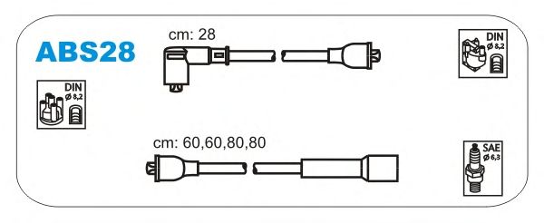 Комплект высоковольтных проводов JANMOR ABS28