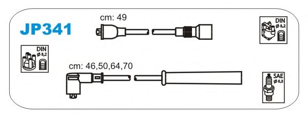 Комплект високовольтних проводів JANMOR JP341