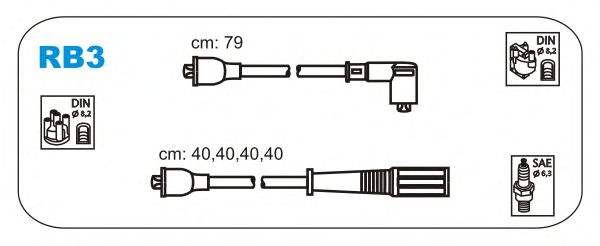 Комплект высоковольтных проводов JANMOR RB3