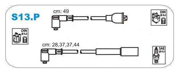Комплект високовольтних проводів JANMOR S13.P