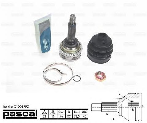 Комплект ШРУСов PASCAL G10017PC