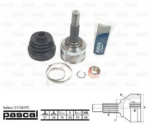 Комплект ШРУСов PASCAL G11061PC