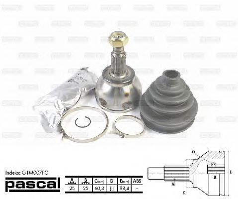 Комплект ШРУСов PASCAL G1M007PC