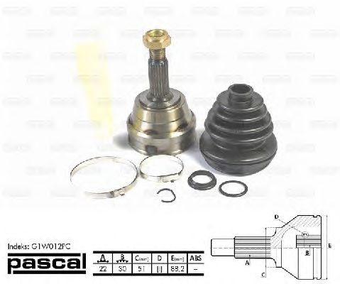 Комплект ШРУСов PASCAL G1W012PC