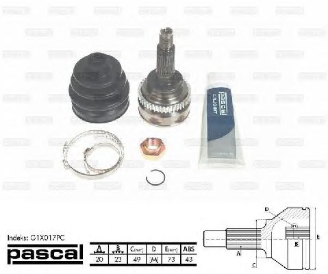 Комплект ШРУСов PASCAL G1X017PC