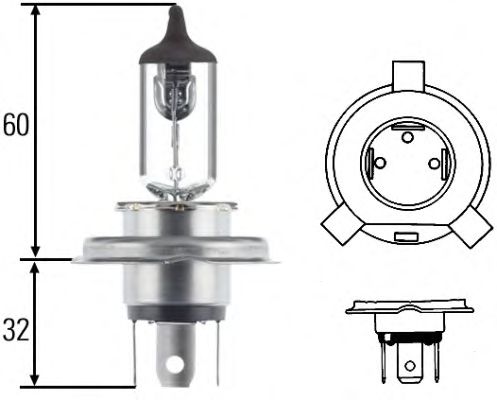 Лампа накаливания HELLA 8GJ 002 525-131 (фара дальнего света, основная фара, противотуманная фара)