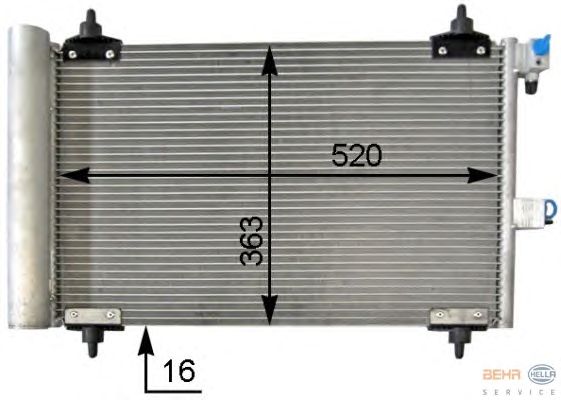Радиатор кондиционера HELLA 8FC 351 301-034 BEHR HELLA SERVICE Version ALTERNATIVE