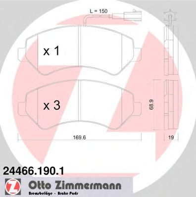 Тормозные колодки ZIMMERMANN 24466.190.1