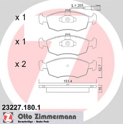 Тормозные колодки ZIMMERMANN 23227.180.1
