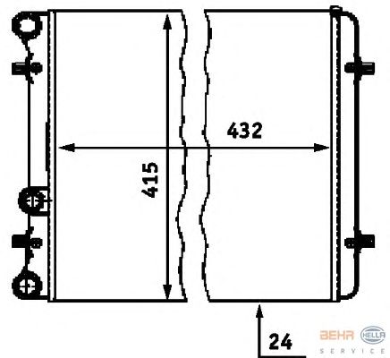 Радиатор, охлаждение двигателя HELLA 8MK 376 713-774