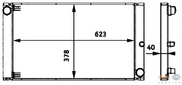 Радиатор, охлаждение двигателя HELLA 8MK 376 719-121