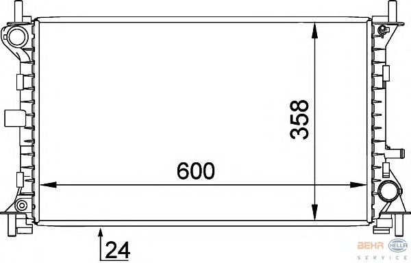 Радиатор, охлаждение двигателя HELLA 8MK 376 720-301