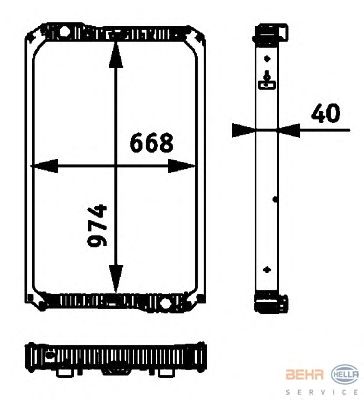 Радиатор, охлаждение двигателя HELLA 8MK 376 722-021