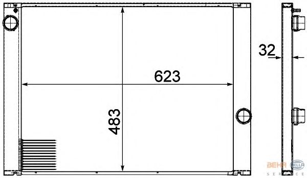 Радіатор, охолодження двигуна HELLA 8MK 376 753-591