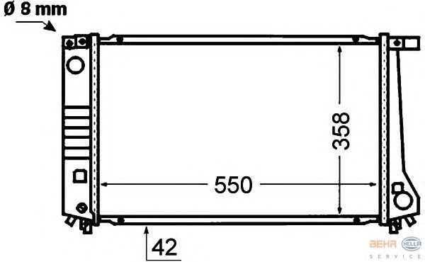 Радиатор, охлаждение двигателя HELLA 8MK 376 766-401