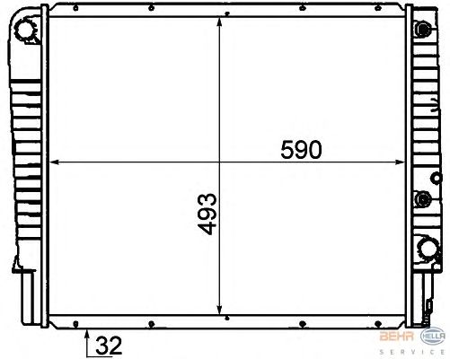 Радиатор, охлаждение двигателя HELLA 8MK 376 774-211
