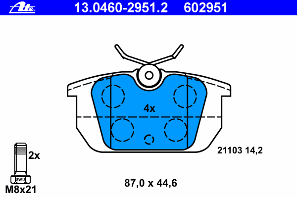 Тормозные колодки ATE 13.0460-2951.2
