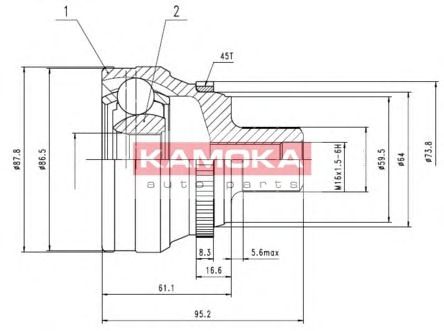 Комплект ШРУСов KAMOKA 6622