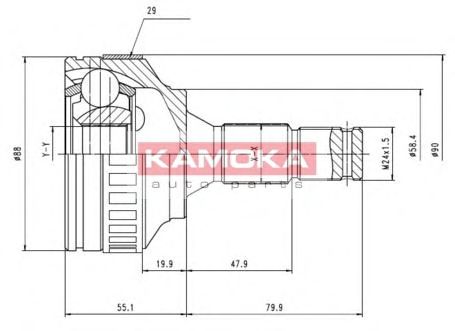 Комплект ШРУСов KAMOKA 6974