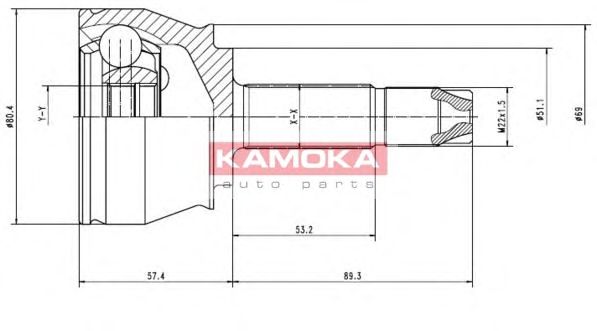 Комплект ШРУСов KAMOKA 7136