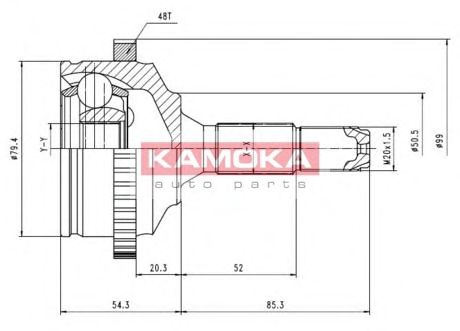 Комплект ШРУСов KAMOKA 7146