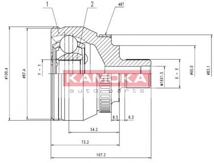 Комплект ШРУСов KAMOKA 7268