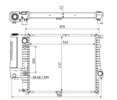 Радиатор, охлаждение двигателя NRF 50564