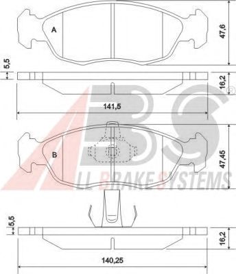 Тормозные колодки A.B.S. 36978