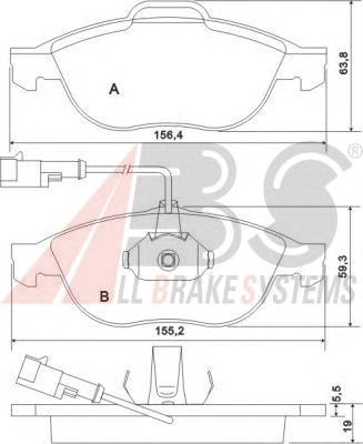 Тормозные колодки A.B.S. 37064