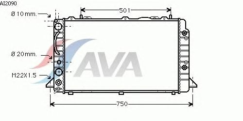 Радиатор, охлаждение двигателя AVA QUALITY COOLING AI2090