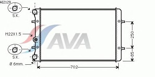Радиатор, охлаждение двигателя AVA QUALITY COOLING AI2129