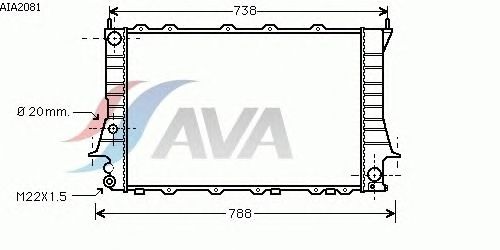 Радиатор, охлаждение двигателя AVA QUALITY COOLING AIA2081