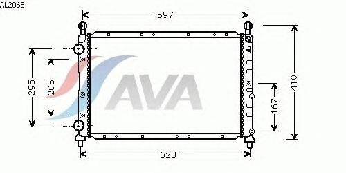Радиатор, охлаждение двигателя AVA QUALITY COOLING AL2068