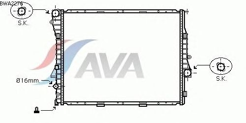 Радиатор, охлаждение двигателя AVA QUALITY COOLING BWA2276