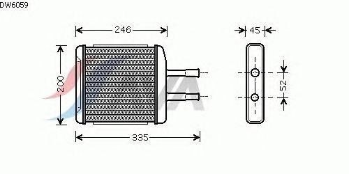 Радиатор отопителя AVA QUALITY COOLING DW6059