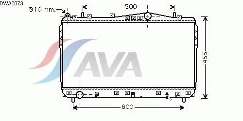 Радіатор, охолодження двигуна AVA QUALITY COOLING DWA2073