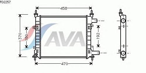 Радиатор, охлаждение двигателя AVA QUALITY COOLING FD2257