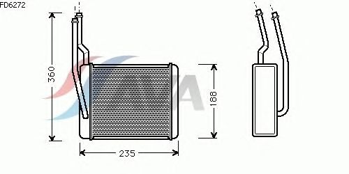 Радиатор отопителя AVA QUALITY COOLING FD6272