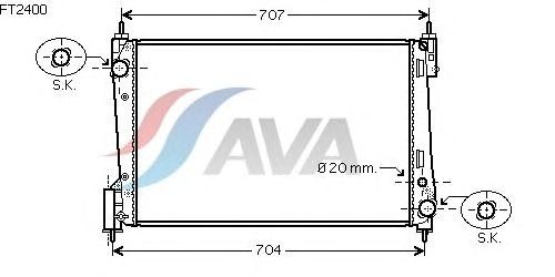 Радиатор, охлаждение двигателя AVA QUALITY COOLING FT2400