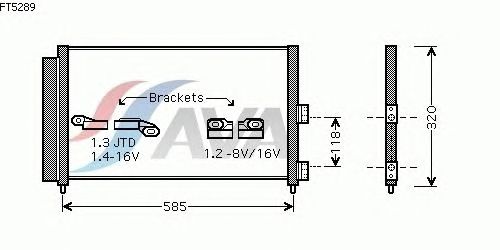 Радиатор кондиционера AVA QUALITY COOLING FT5289