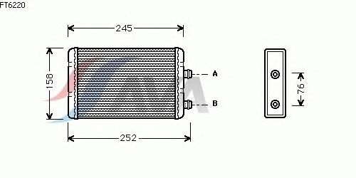 Радиатор отопителя AVA QUALITY COOLING FT6220