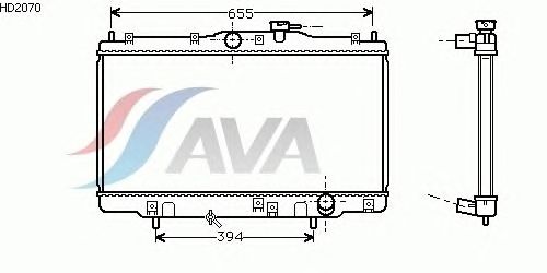 Радиатор, охлаждение двигателя AVA QUALITY COOLING HD2070
