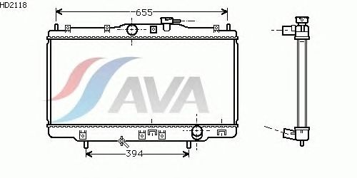 Радиатор, охлаждение двигателя AVA QUALITY COOLING HD2118